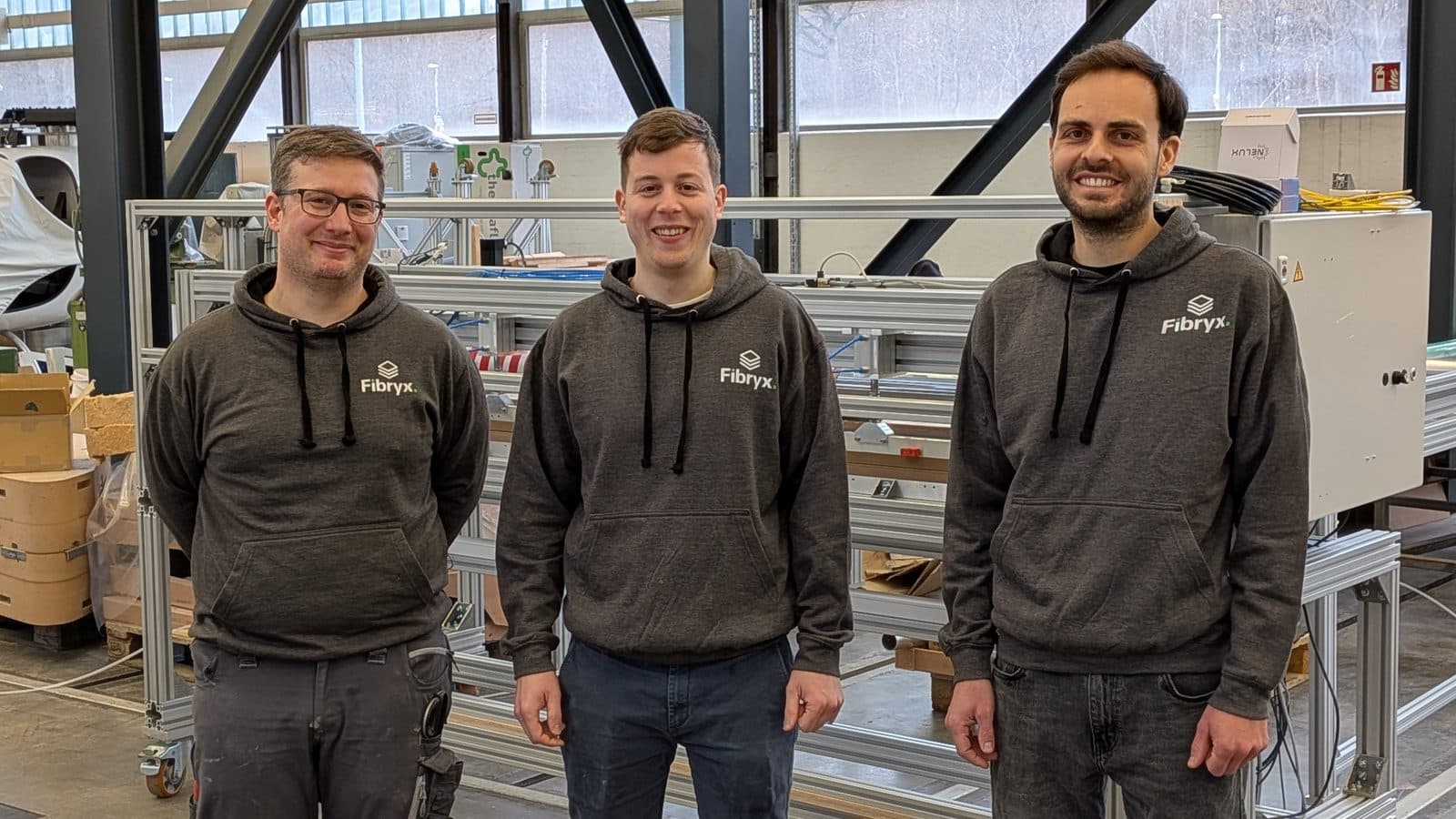 The Fibryx founding team in production in Stuttgart
